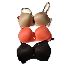 Ambrielle Super Soft Plunge T-Shirt Bra Bundle Size 34C